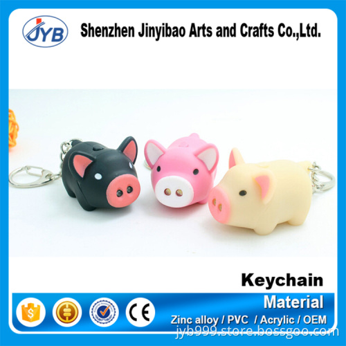 custom 3d plastic cute fat pig shape keyring